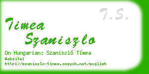 timea szaniszlo business card